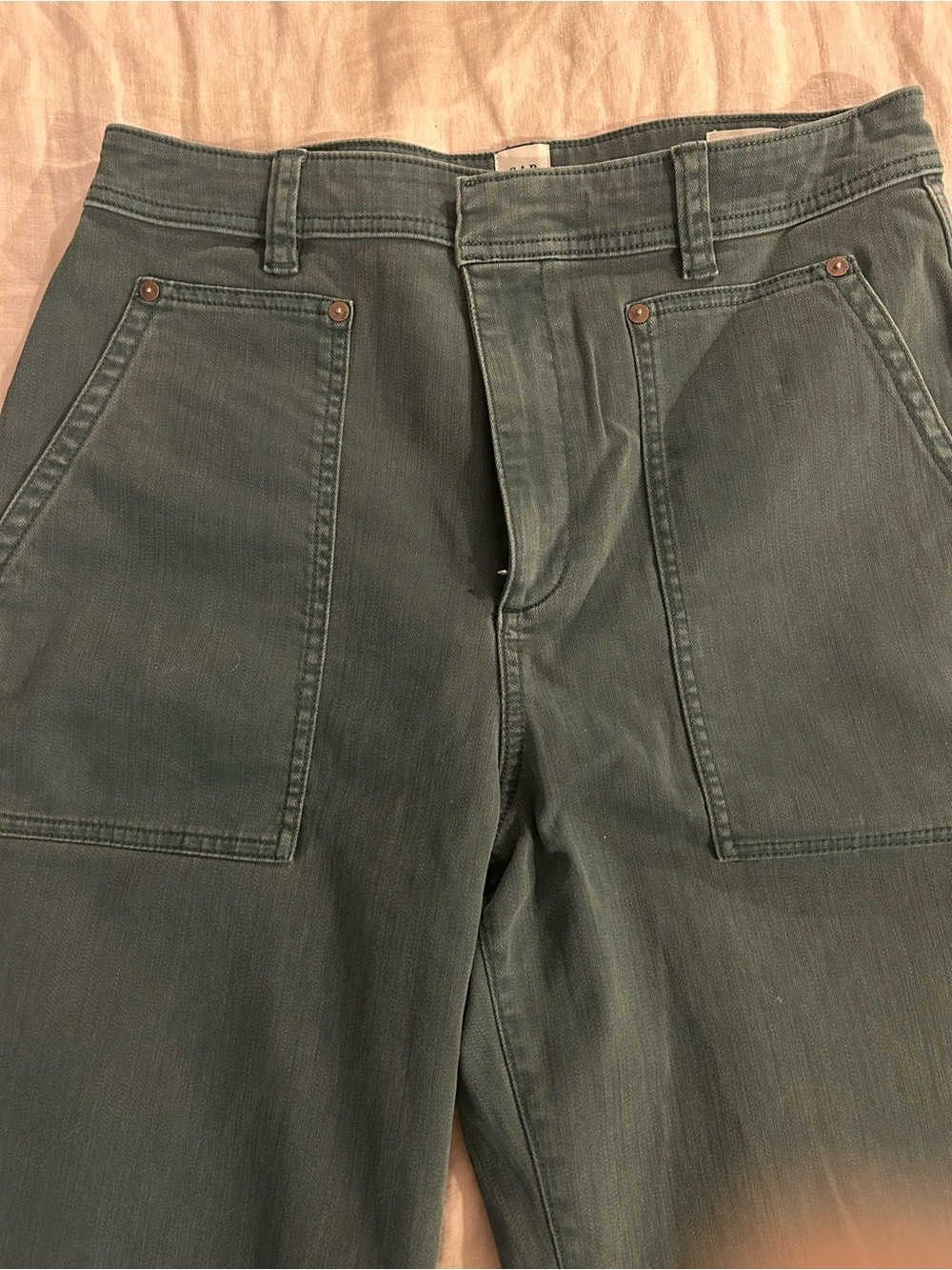 GAP Olive Green Utility Wide-Leg Pants